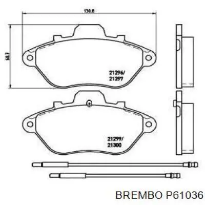 Передние тормозные колодки P61036 Brembo