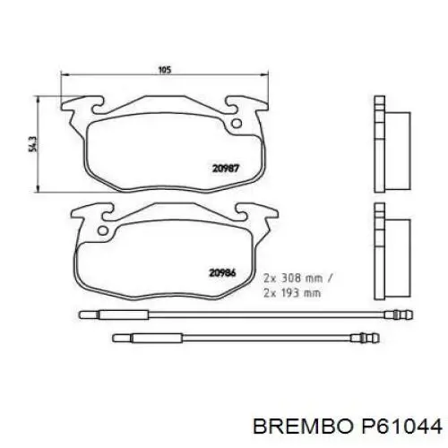 Передние тормозные колодки P61044 Brembo