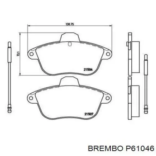 Передние тормозные колодки P61046 Brembo