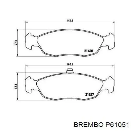P61051 Brembo колодки тормозные передние дисковые