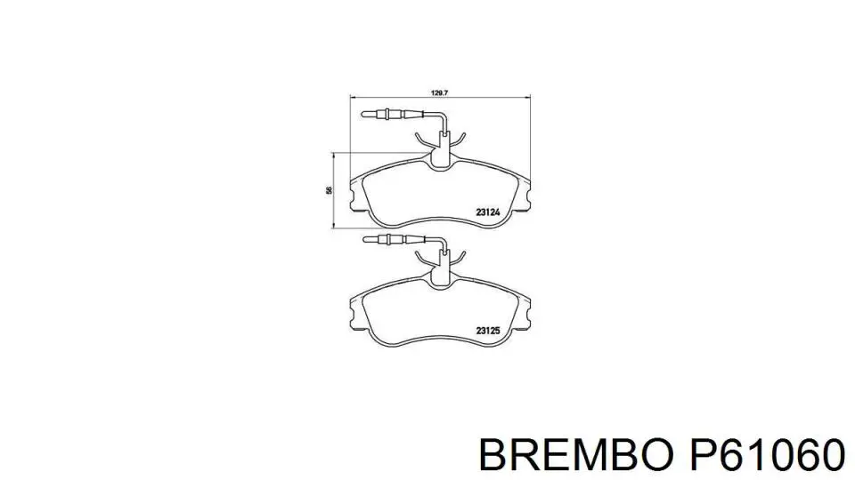 P61060 Brembo передние тормозные колодки