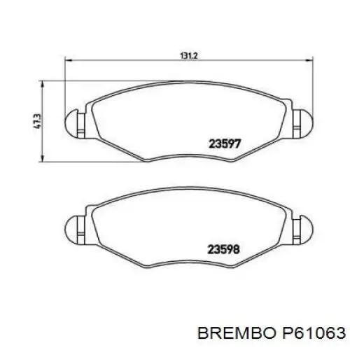 Купить P61063 Brembo Колодки тормозные