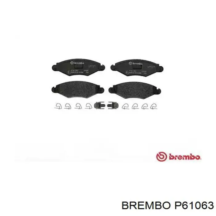 P61063 Brembo колодки тормозные передние дисковые