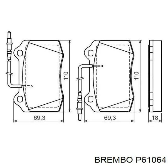 Передние тормозные колодки P61064 Brembo