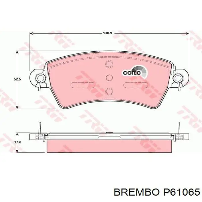 Купить P61065 Brembo Колодки тормозные