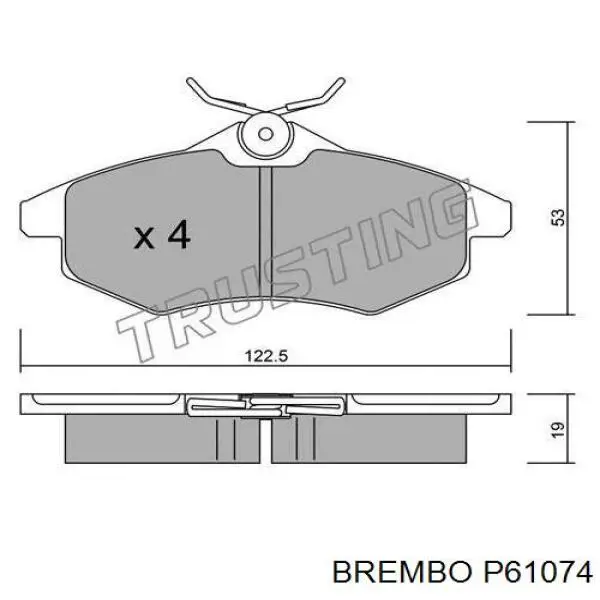 Передние тормозные колодки P61074 Brembo