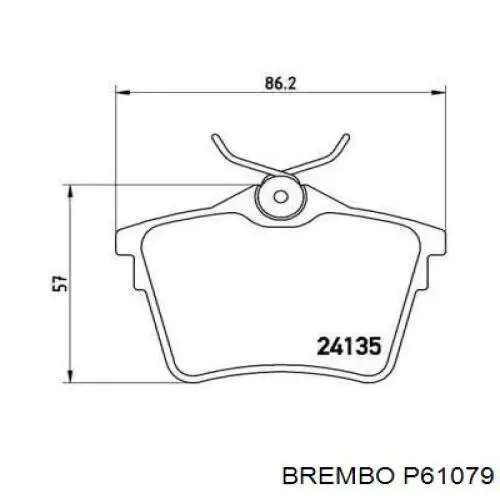 Задние дисковые колодки Brembo P61079