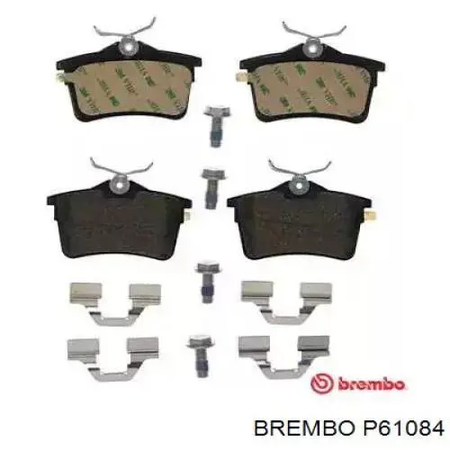 Колодки тормозные задние дисковые BREMBO P61084