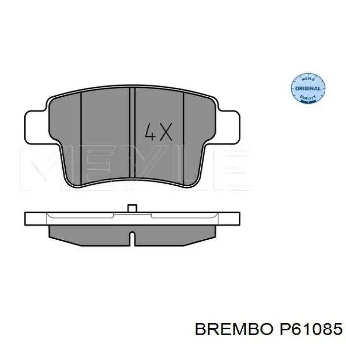 P61085 Brembo Колодки тормозные дисковые комплект