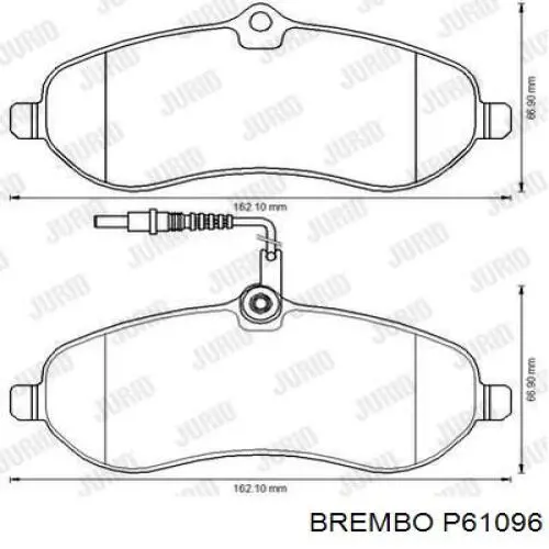Купить P61096 Brembo Колодки тормозные