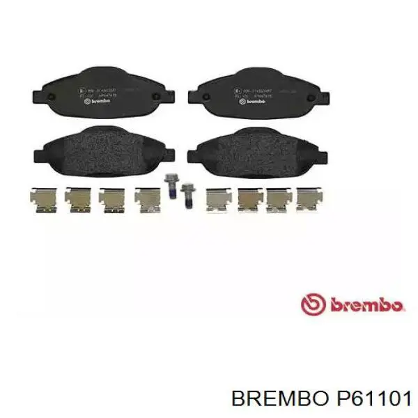 P61101 Brembo колодки тормозные передние дисковые