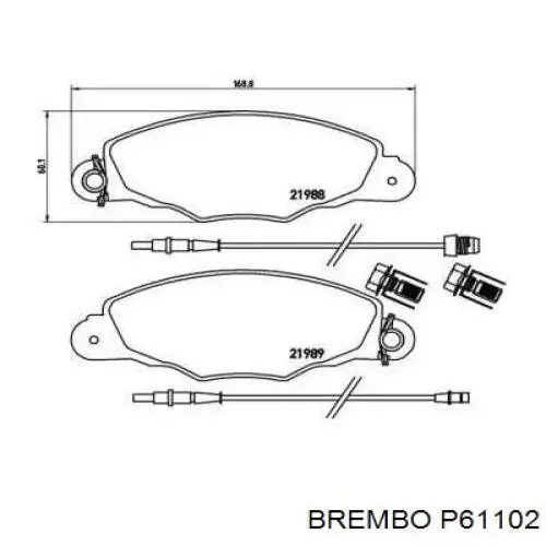 Передние тормозные колодки P61102 Brembo