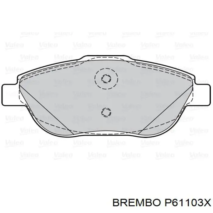 Передние тормозные колодки P61103X Brembo