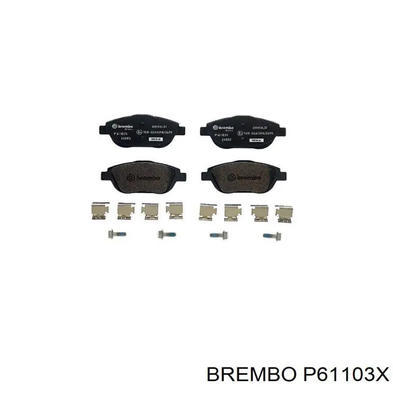 Передние тормозные колодки P61103X Brembo