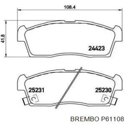 Передние тормозные колодки P61108 Brembo