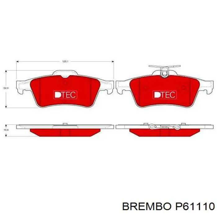 Задние тормозные колодки P61110 Brembo