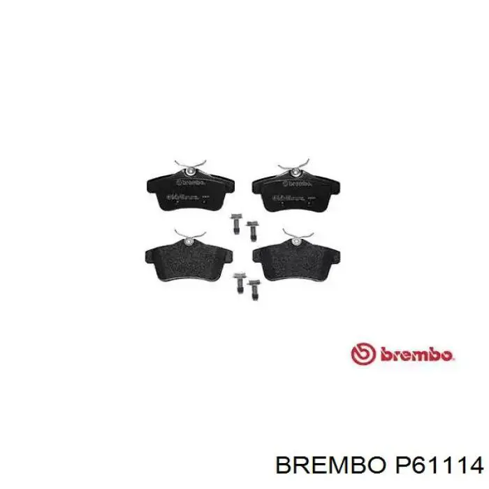 P61114 Brembo колодки тормозные задние дисковые
