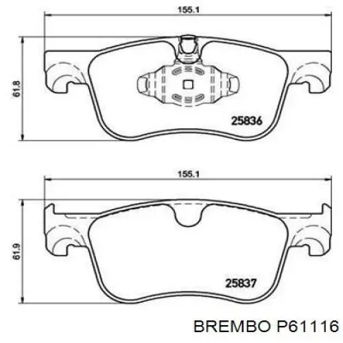 Передние тормозные колодки P61116 Brembo