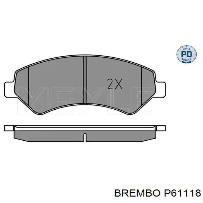 P61118 Brembo Колодки передние