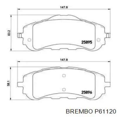 Купить P61120 Brembo Колодки тормозные