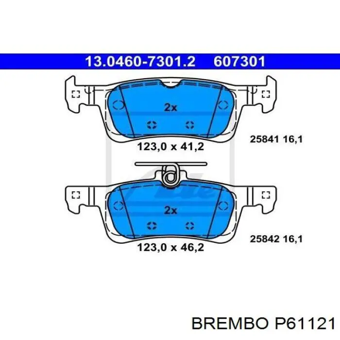 Задние дисковые колодки Brembo P61121
