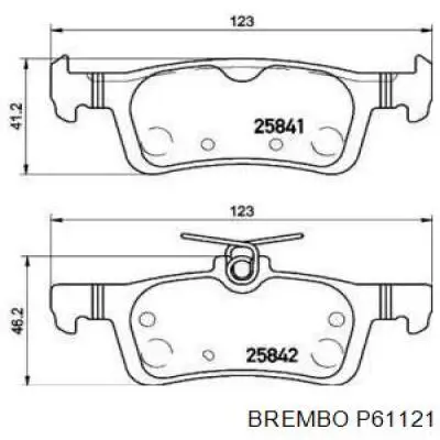 Задние тормозные колодки P61121 Brembo