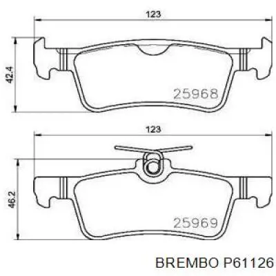 Задние тормозные колодки P61126 Brembo