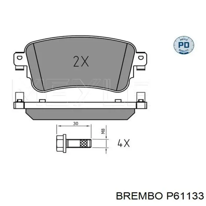 Задние тормозные колодки P61133 Brembo