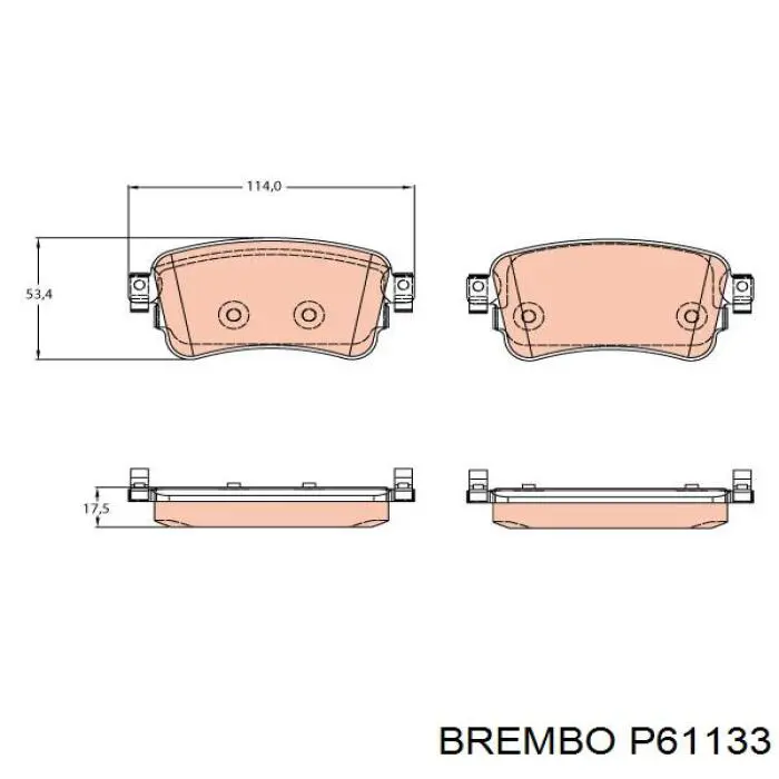 Купить P61133 Brembo Колодки тормозные задние, дисковые