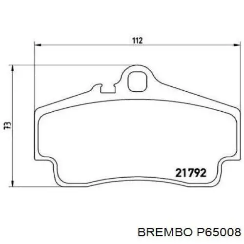 Задние тормозные колодки P65008 Brembo