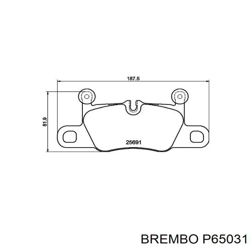 P65031 Brembo колодки тормозные задние дисковые