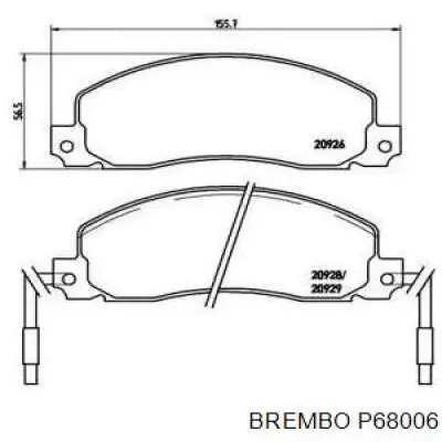 Передние тормозные колодки P68006 Brembo