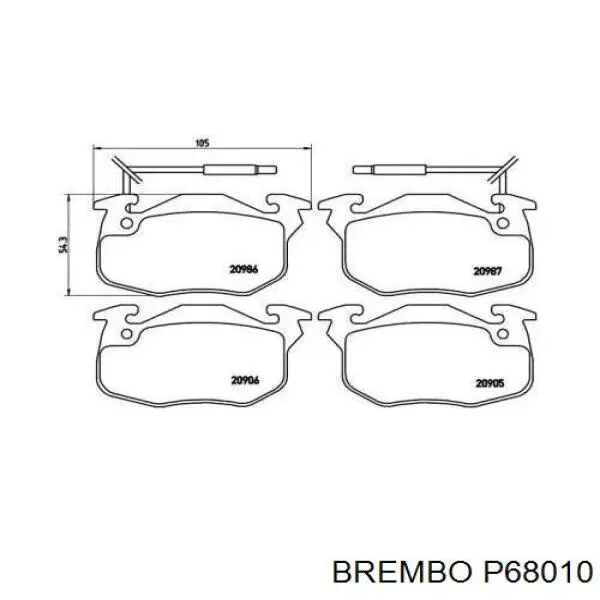 Передние тормозные колодки P68010 Brembo