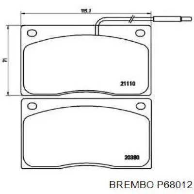 Передние тормозные колодки P68012 Brembo