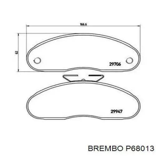 Передние тормозные колодки P68013 Brembo