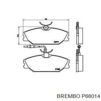 Колодки гальмівні передні, дискові P68014 Brembo