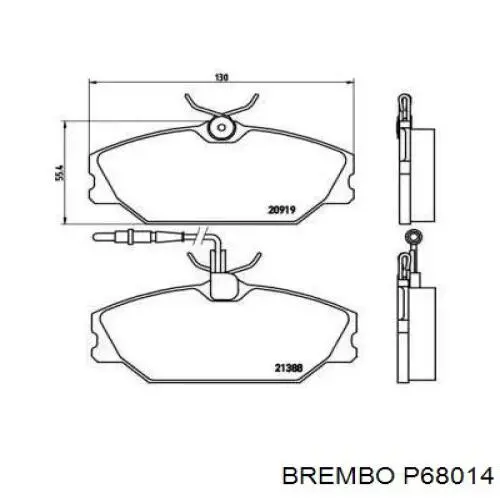 Колодки гальмівні передні, дискові P68014 Brembo