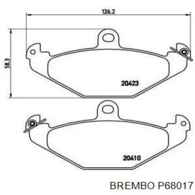 P68017 Brembo колодки тормозные задние дисковые