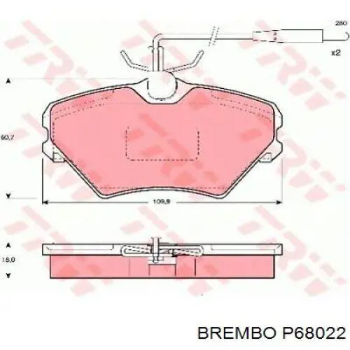 Колодки Brembo P68022 цена, от 6.17 USD
