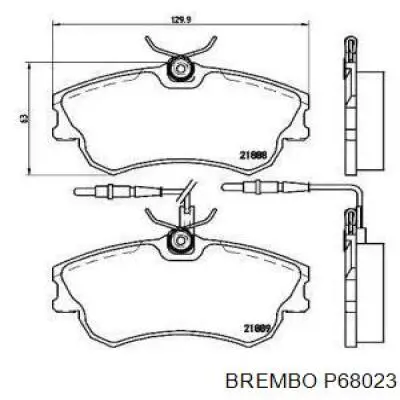 Передние тормозные колодки P68023 Brembo