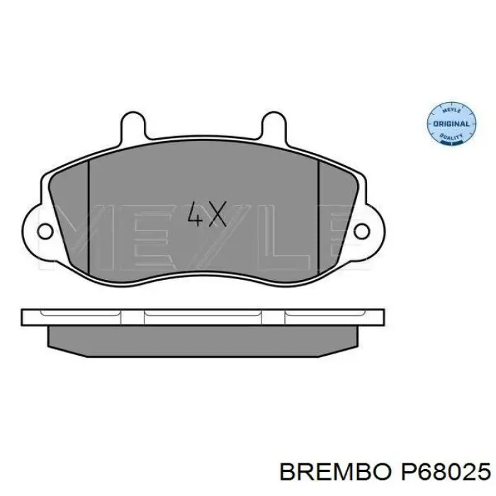 P68025 Brembo колодки тормозные передние дисковые