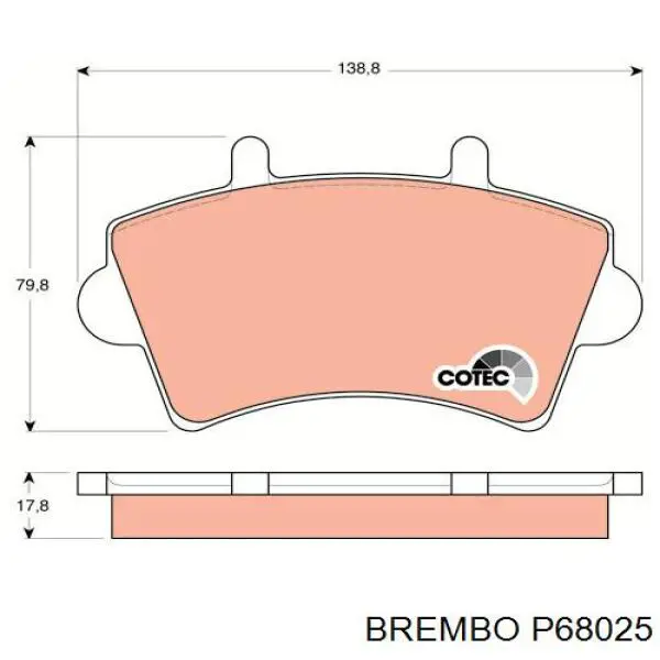 Передние тормозные колодки P68025 Brembo