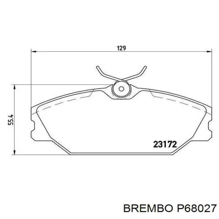 P68027 Brembo колодки тормозные передние дисковые