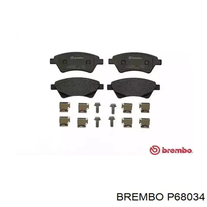 P68034 Brembo колодки тормозные передние дисковые