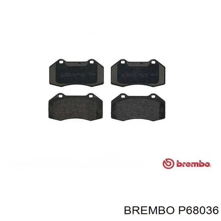 P68036 Brembo колодки тормозные передние дисковые