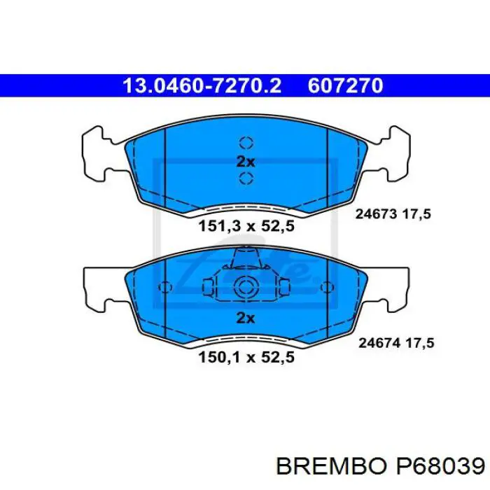 Pastillas de freno delanteras P68039 Brembo
