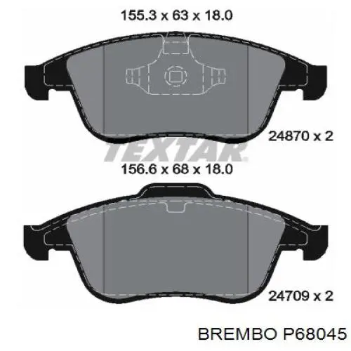 Купить P68045 Brembo Колодки тормозные