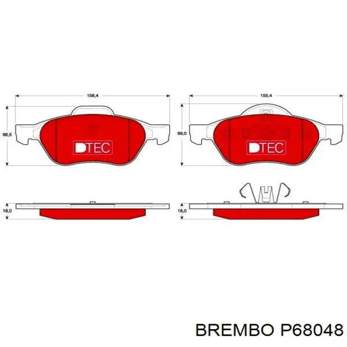 Передние тормозные колодки P68048 Brembo