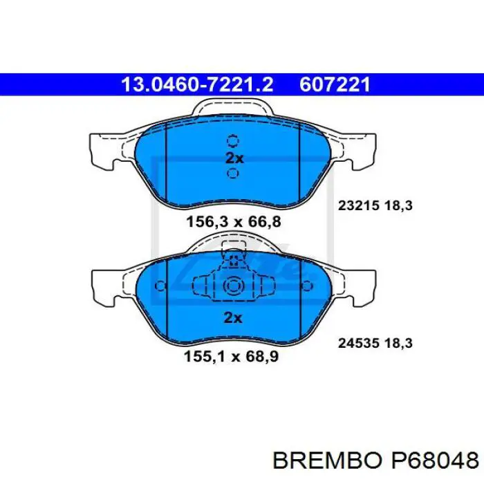 Тормозные колодки Brembo P68048