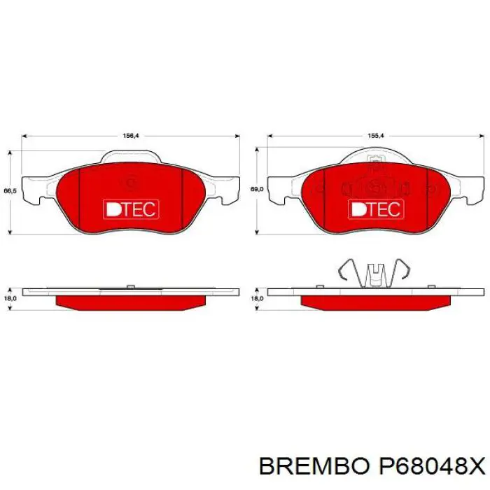 Тормозные колодки Brembo P68048X